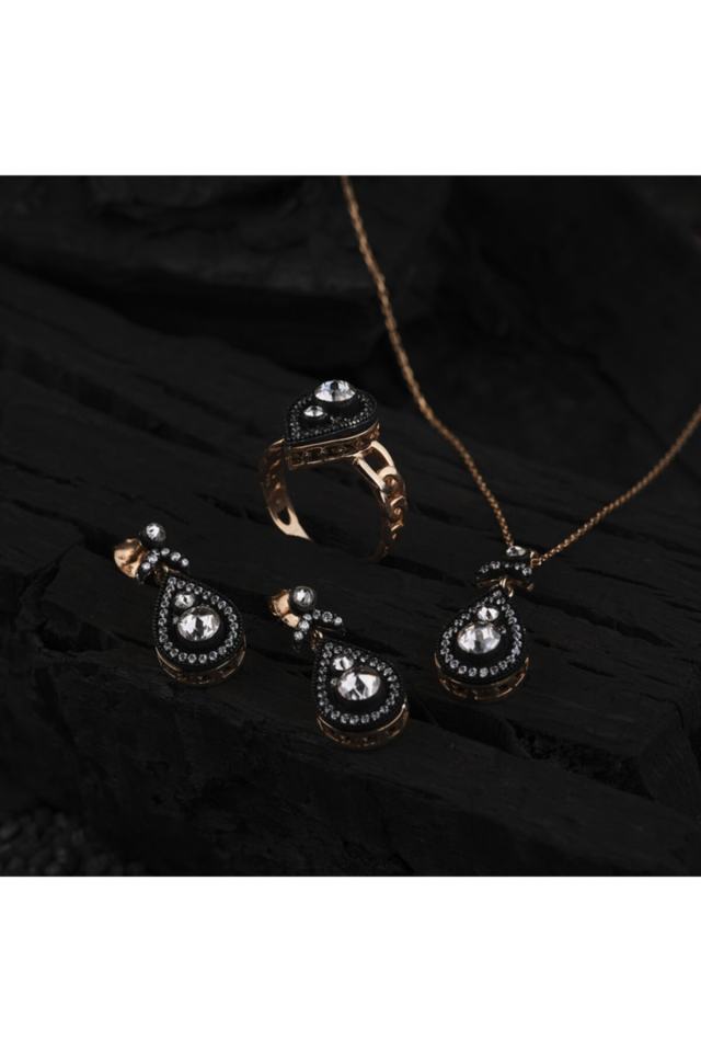 Diamond Drop Women's Silver Set