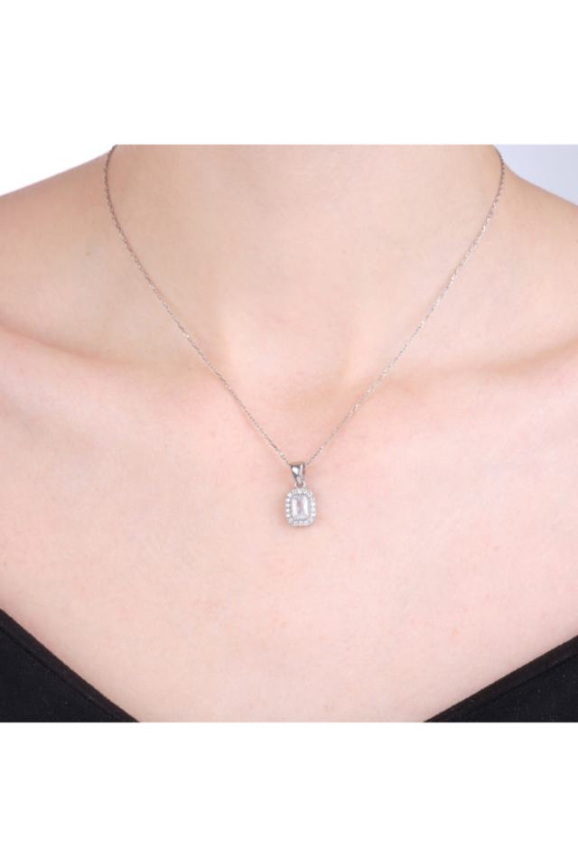 Baguette Stone Silver Female Set Model