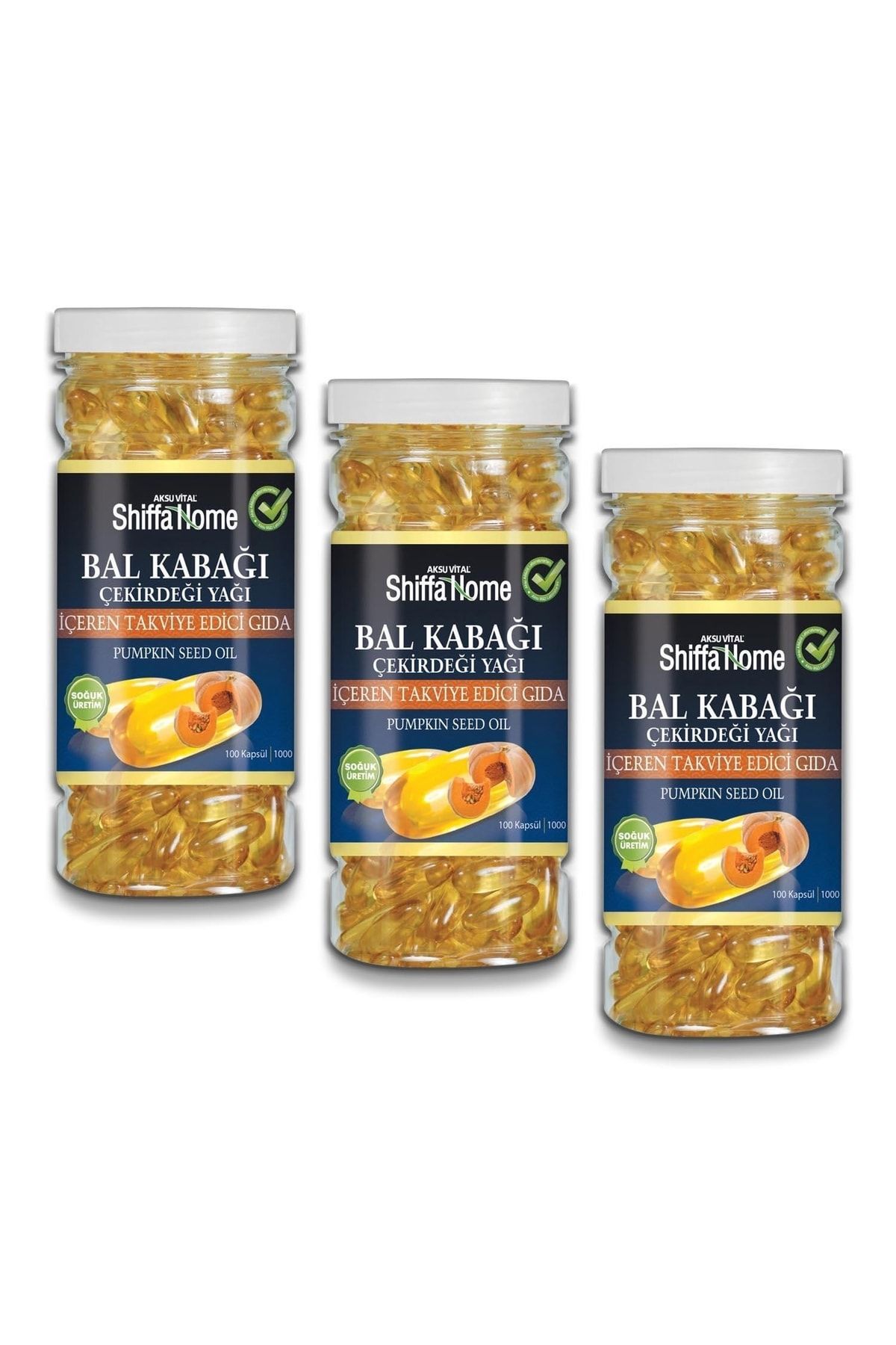 Aksuvital Kabak Çekirdeği Yağı 100 Softjel X 3 Adet