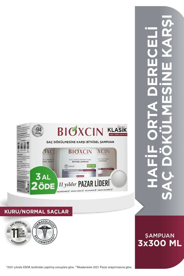 Bioxcin-Genesis Kuru Ve Normal Saçlar İçin Şampuan 3 X 300 ml