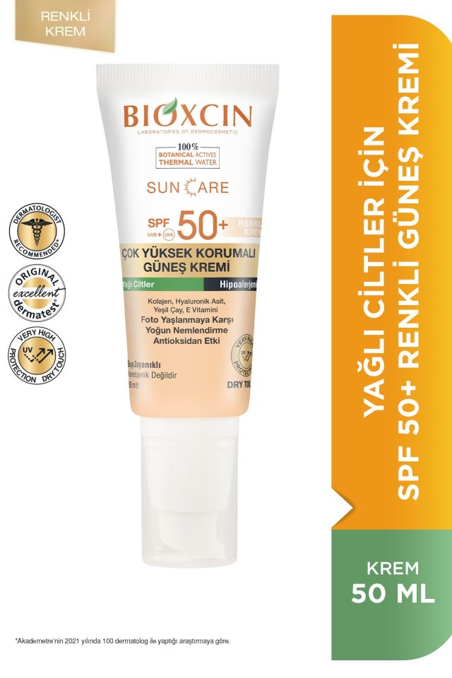 Sun Care Very High Protection Tinted Sunscreen for Oily Skin Tinted Spf 50+ 50 Ml