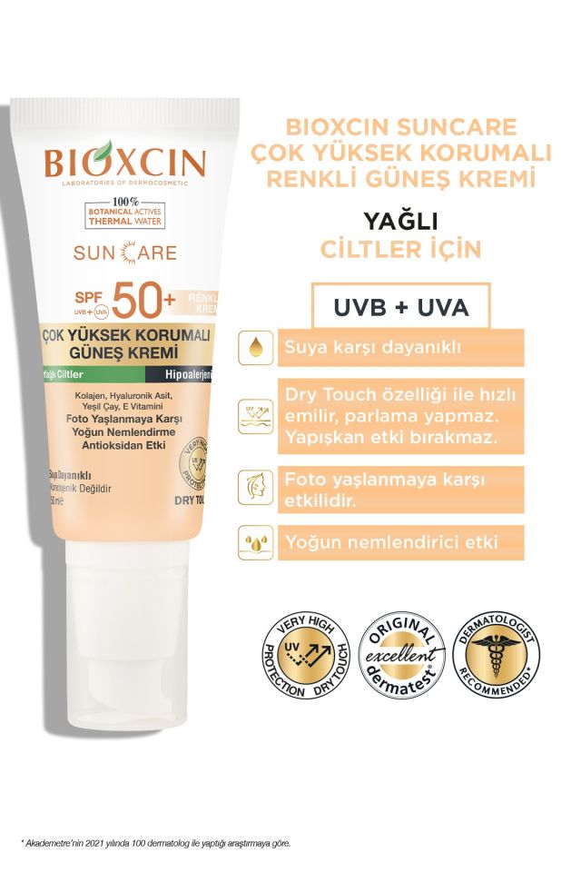 Sun Care Very High Protection Tinted Sunscreen for Oily Skin Tinted Spf 50+ 50 Ml