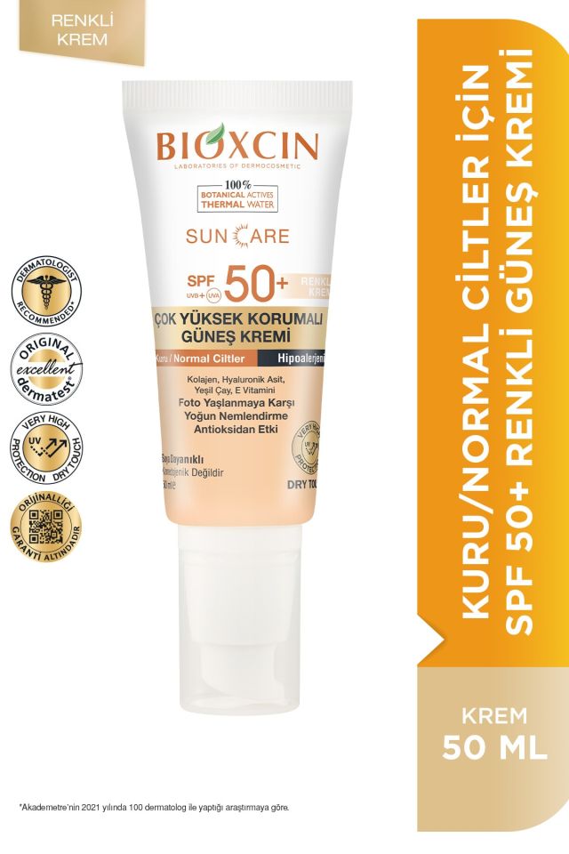 Sun Care Çok Yüksek Korumalı Kuru Ciltler İçin Renkli Güneş Kremi Tinted Spf 50+ 50 ml