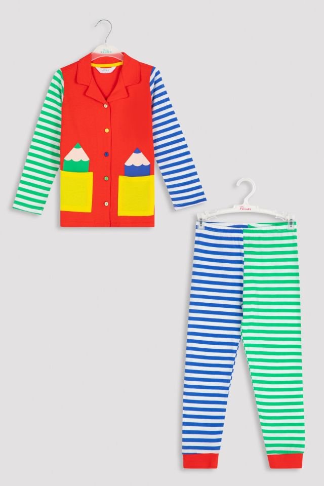 Multicolored Boys Pajamas Set