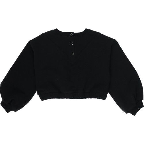 Kız Bebek Kazayağı Desenli Tül Detaylı Sweatshirt