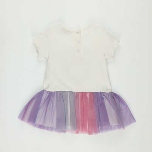 Kız Bebek Unicorn Baskılı Tüllü Elbise