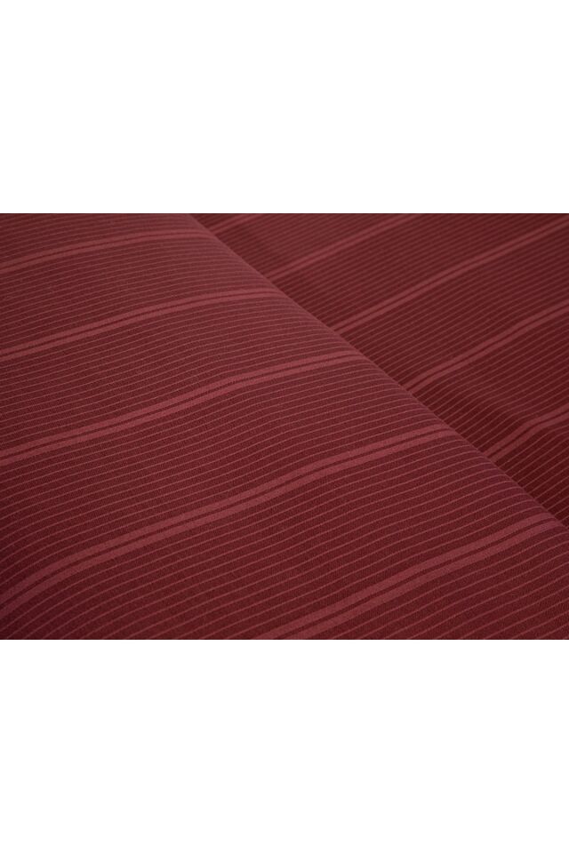 Lystra Striped Cotton Satin Double Duvet Cover Set 200x220 Cm Claret Red