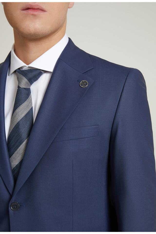 Regular Fit Lacivert Düz Takım Elbise