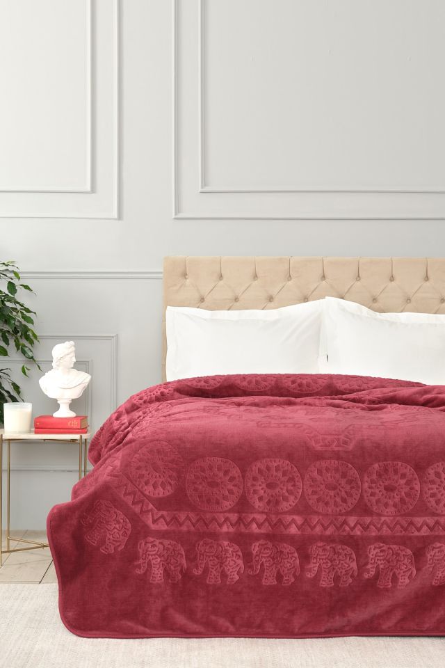 Elephant Sarabi Çift Kişilik Soft Embosy Battaniye
