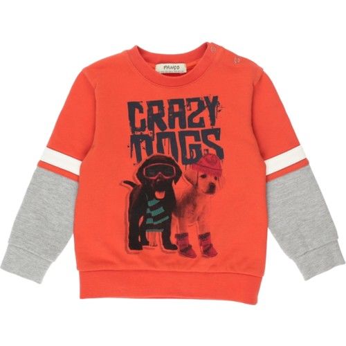 Baby Block Color Stripe Print Detailed Sweatshirt