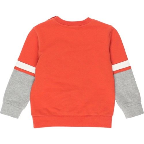 Bebek Blok Renk Şeritli Baskı Detaylı Sweatshirt