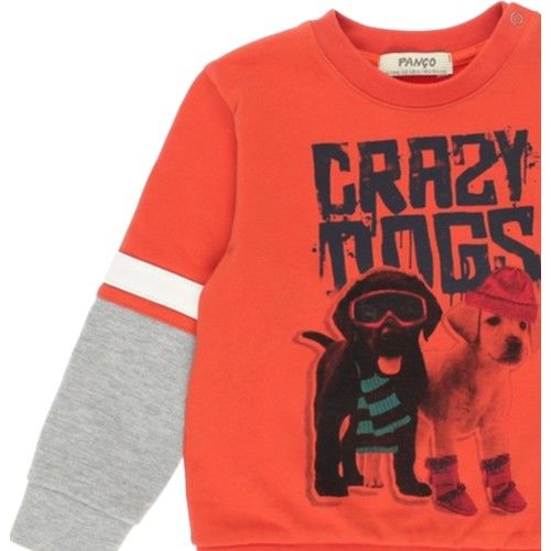 Bebek Blok Renk Şeritli Baskı Detaylı Sweatshirt
