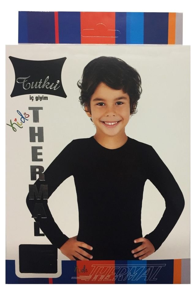 Unisex Çocuk Siyah Termal Alt Üst Takım