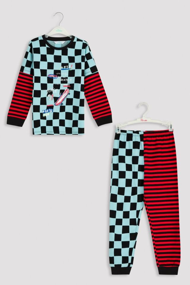 Siyah Erkek Çocuk B. Check Pijama Takımı