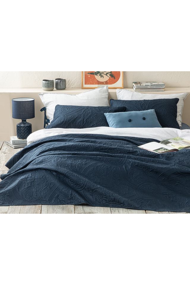 Easton Çok Amaçlı Çift Kişilik Yatak Örtüsü Takımı 200x220 Cm Lacivert