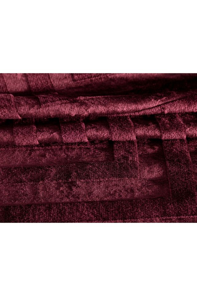 Clementine Vizon Emboss Çift Kişilik Battaniye - Bordo