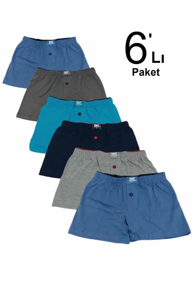 Erkek Çocuk 6'lı Paket  Havlu Bel Boxer