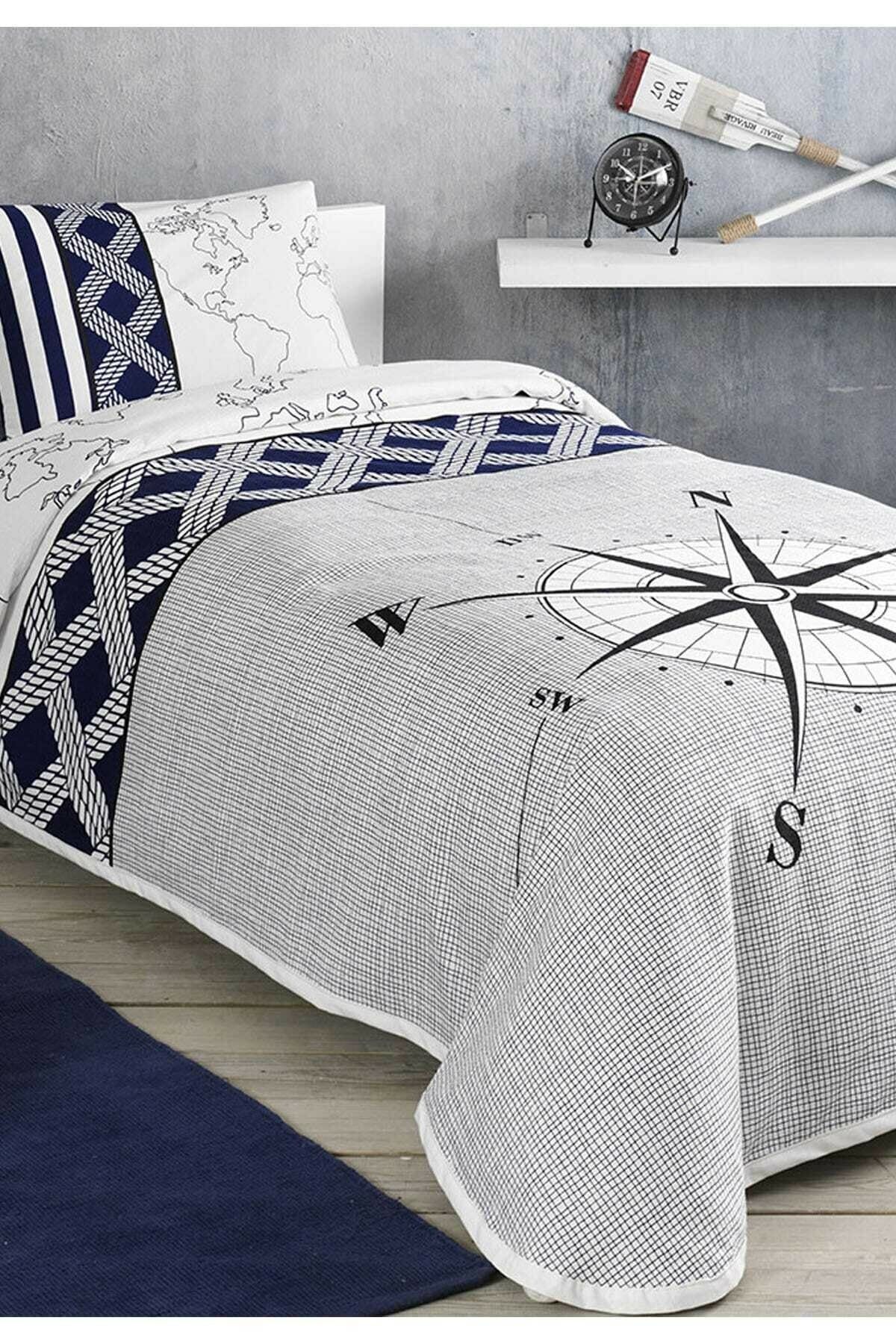 Navi Navy Blue Single Pique Set