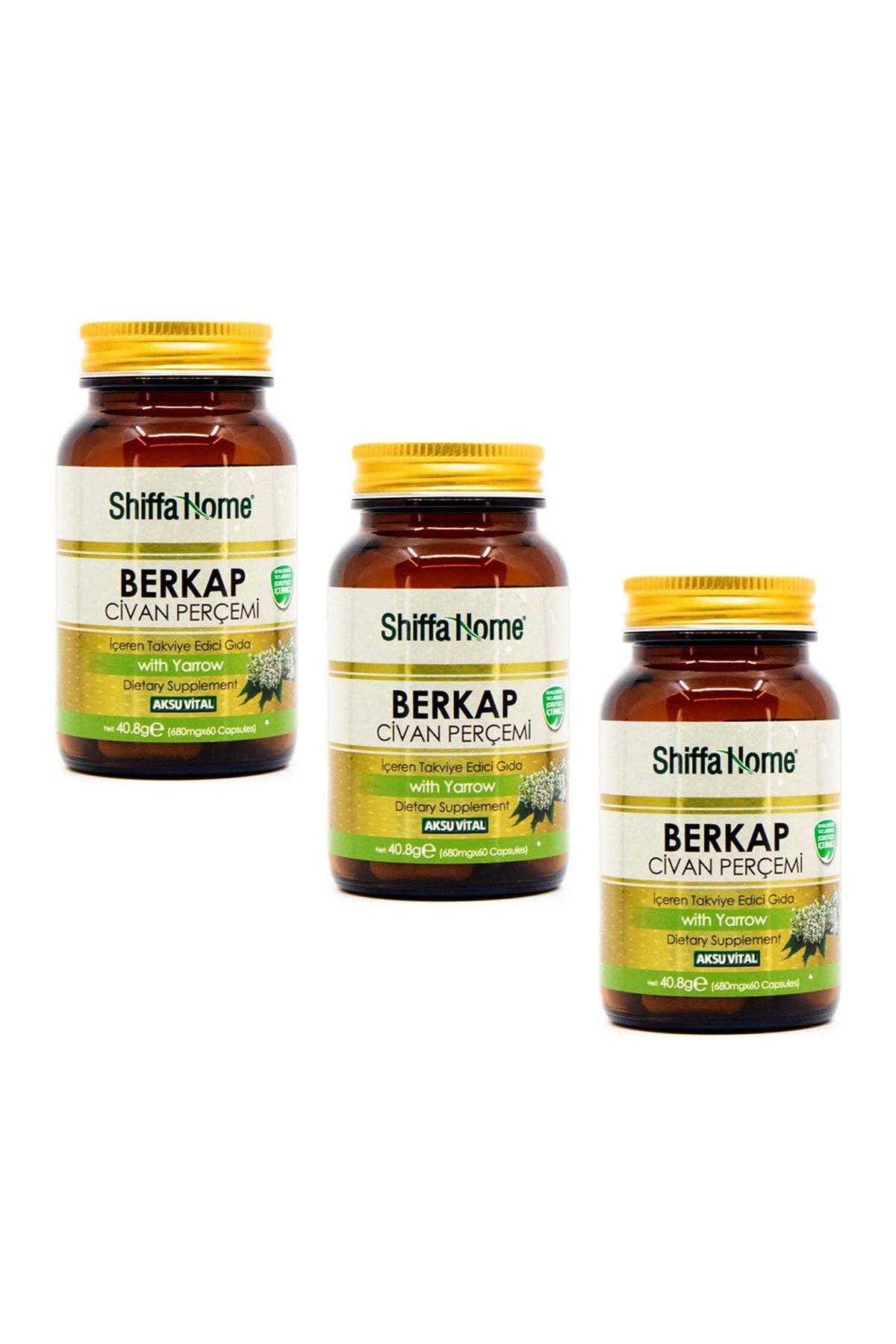 (AKSUVITAL) Berkap Civan Perç. 680 Mg 60 Containers X 3 Pieces