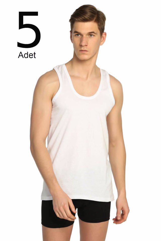Men's White 5-Pack Classic Undershirt
