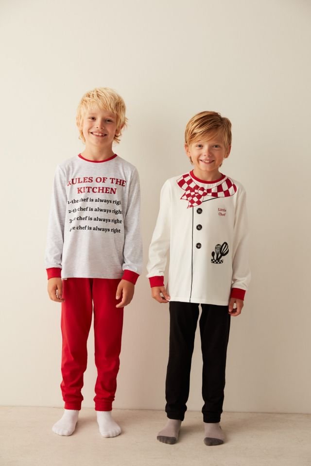 Çok Renkli Erkek Çocuk B. Little Chef Pijama Takımı