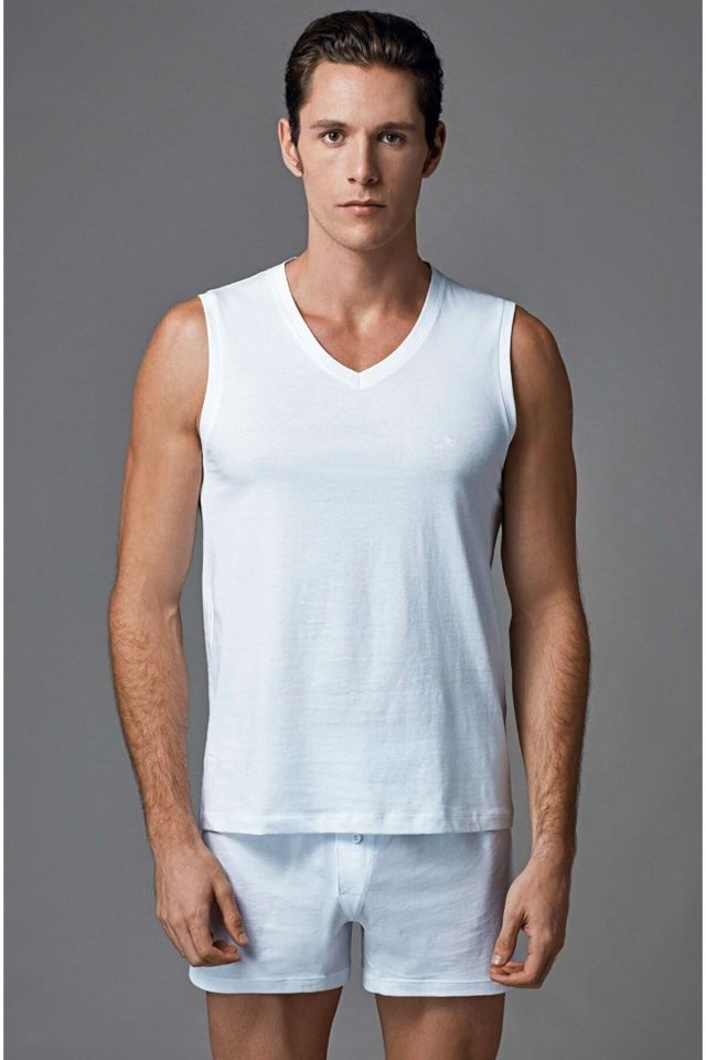 Men's Sleeveless V-Neck 2-pack T-shirt 95% Cotton, 5% Elastane