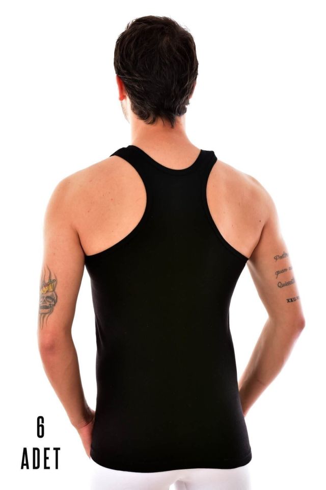 Men's Black 6 Pieces Passion Cotton Sports Athlete