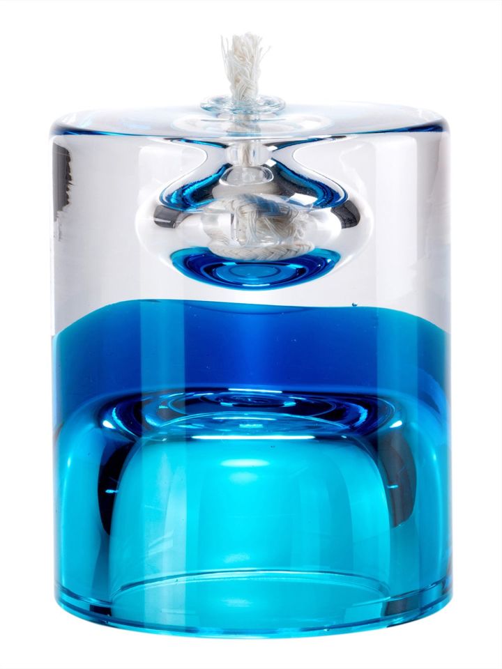 Cylinder Oil Lamp Turquoise Blue