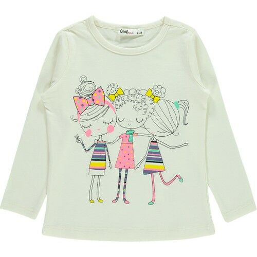 Girls Girls' Sweatshirt Ages 2-5 Ecru