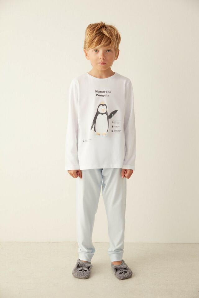 Çok Renkli U.macaroni Penguin Pijama Takımı