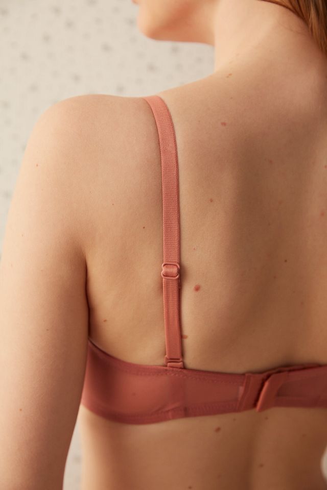 Dried Rose Lotus Floral Underwire Bra