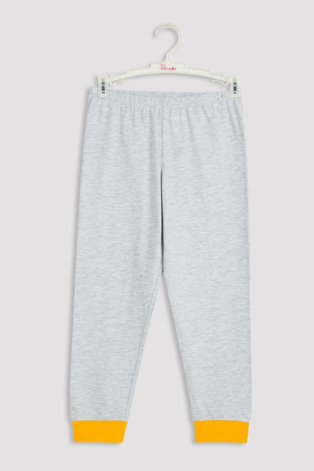 Açık Gri Melanj Erkek Çocuk B. Racoon Pijama Takımı