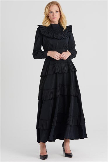 Pleat Frilly Dress