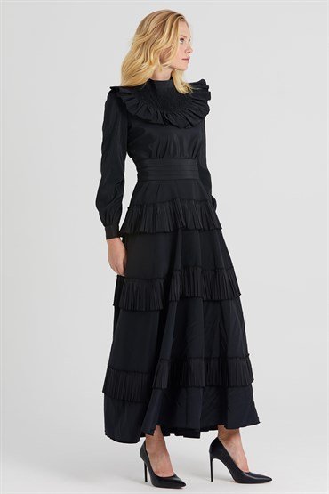 Pleat Frilly Dress
