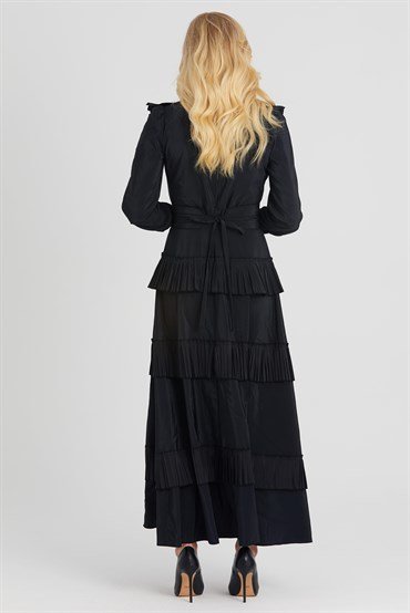 Pleat Frilly Dress
