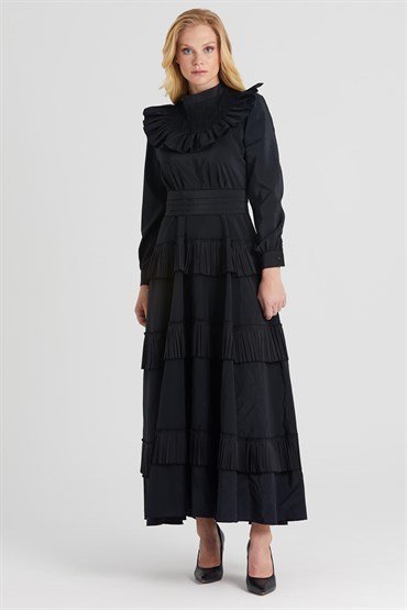 Pleat Frilly Dress