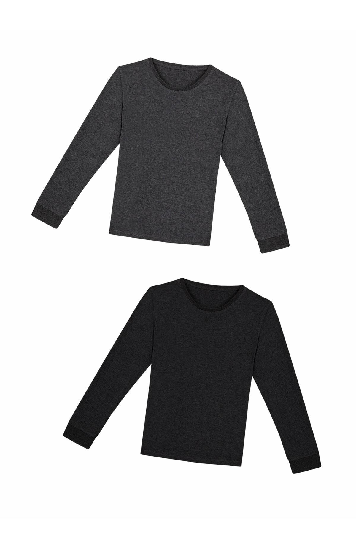 Unisex Çocuk Siyah Gri Myb İçlik 2'li