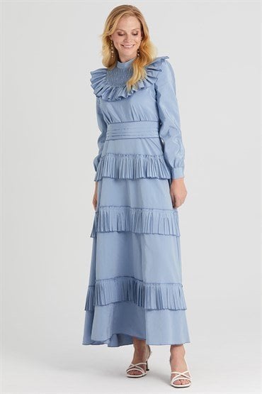 Pleat Frilly Dress