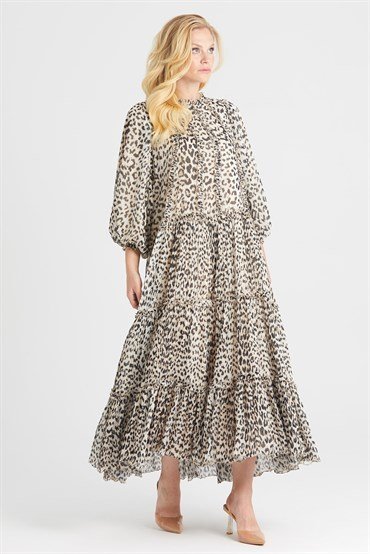 Leopar Desenli Elbise