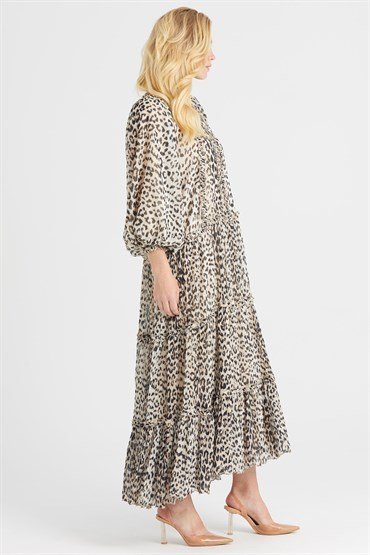 Leopar Desenli Elbise