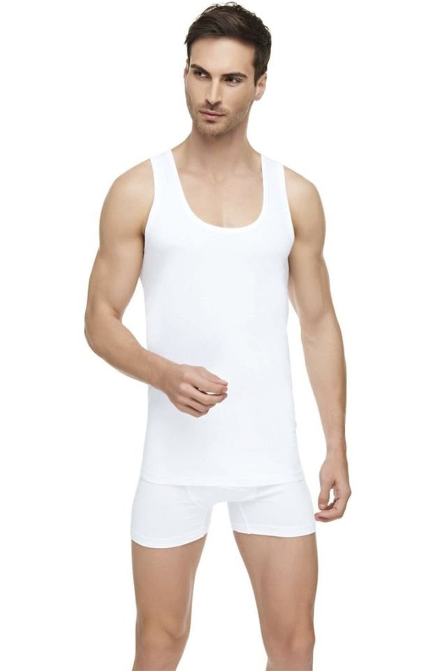 Men's White Cotton Combed Singlet 3-Pack