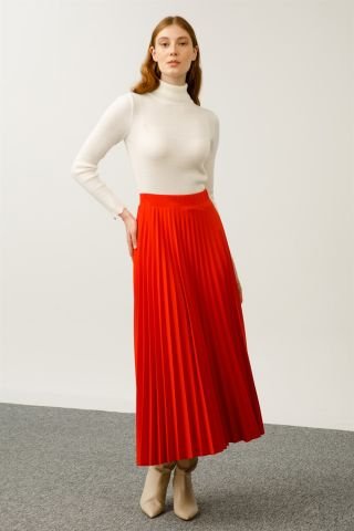 Ghisa Pleated Skirt ORANGE