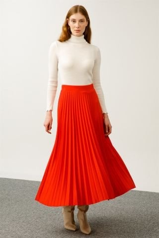 Ghisa Pleated Skirt ORANGE
