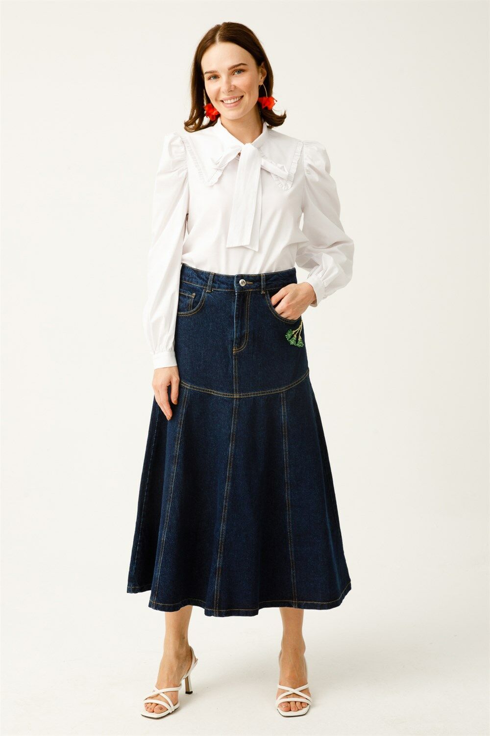 Ghisa Denim Skirt BLUE