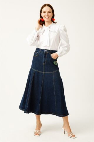 Ghisa Denim Skirt BLUE
