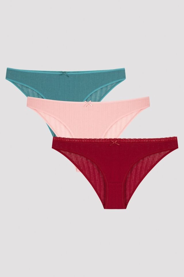 Açık Renkli Soft Warm Pointel 3lü Slip Külot