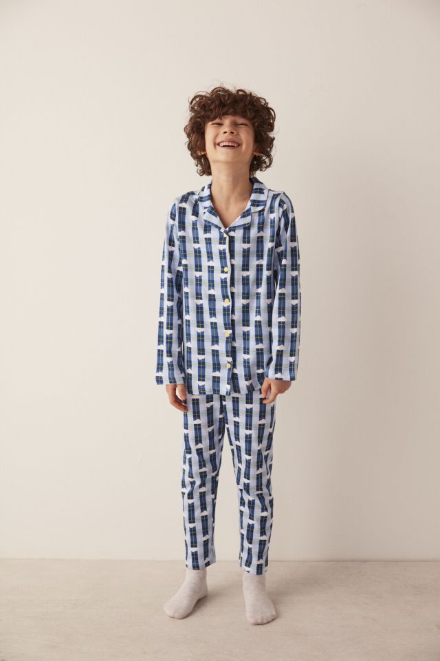 Boys Cloud Check 2-Pajama Shirt Pajama Set
