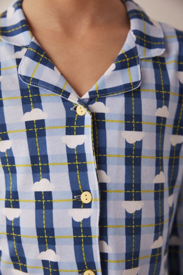 Boys Cloud Check 2-Pajama Shirt Pajama Set