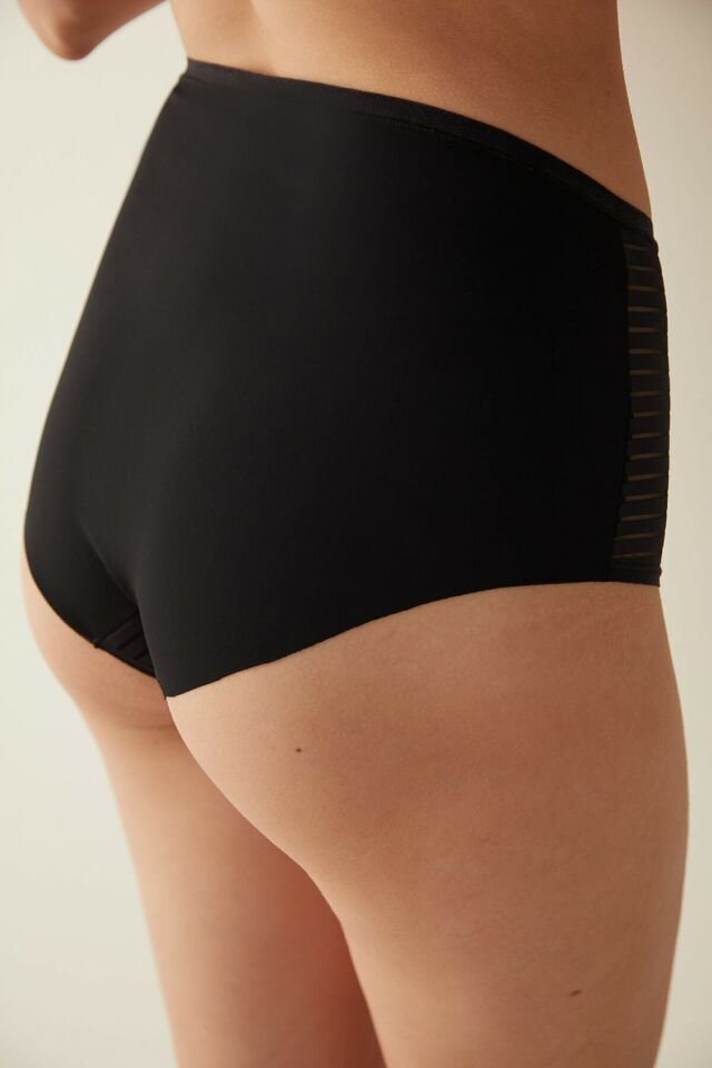 Black Nude High Waist Slip Panties