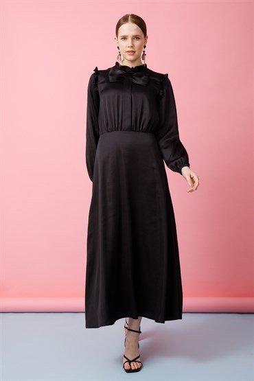 Bow Detailed Dress BLACK